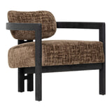 MUST Living Fauteuil 'Kelly' Chenille, kleur Bruin/Zwart