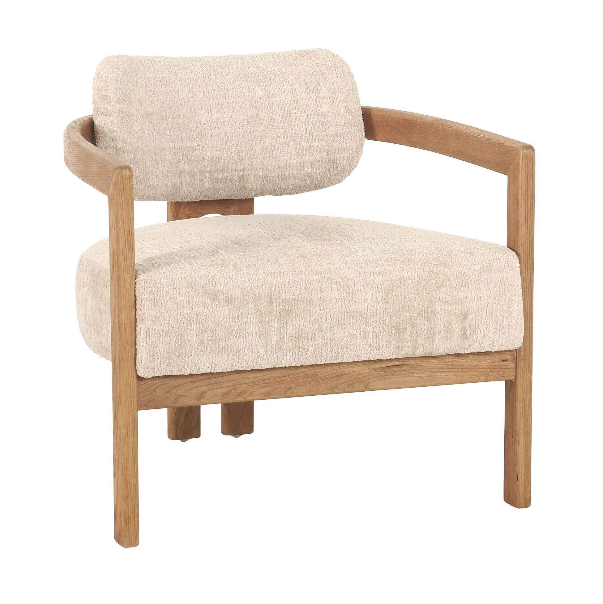 MUST Living Fauteuil 'Kelly' Chenille, kleur Naturel