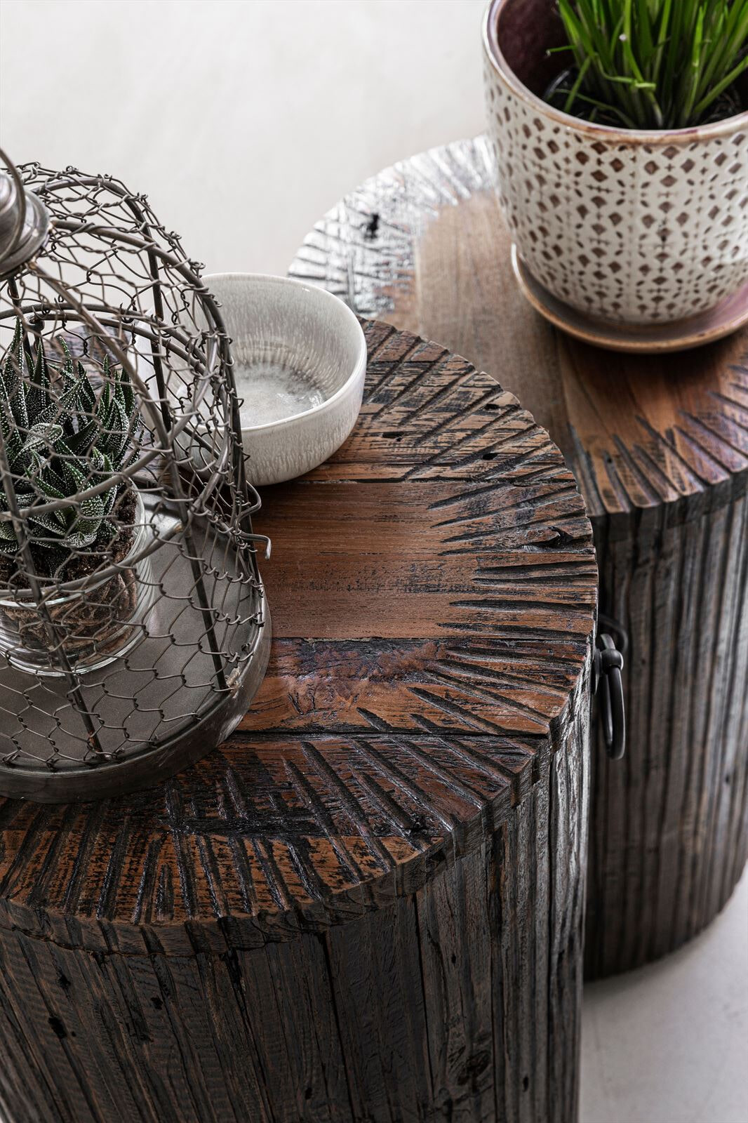MUST Living Zuil 'Stripe' Teakhout, 60cm hoog