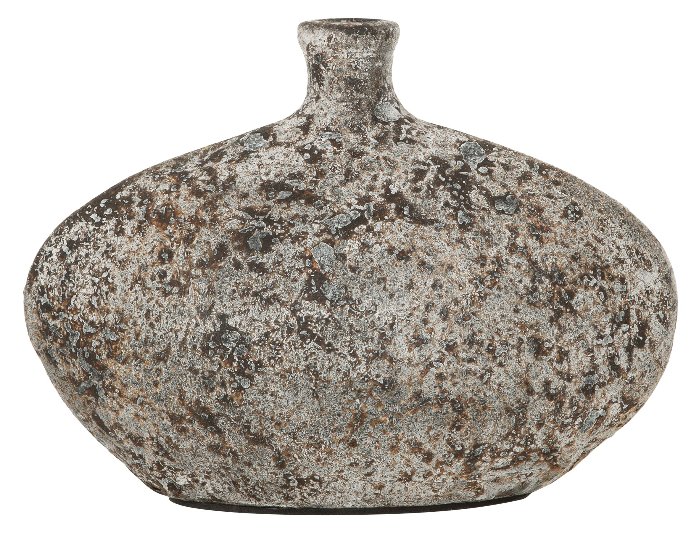 MUST Living Vaas 'Nava' Terracotta, 21cm, kleur Grijs