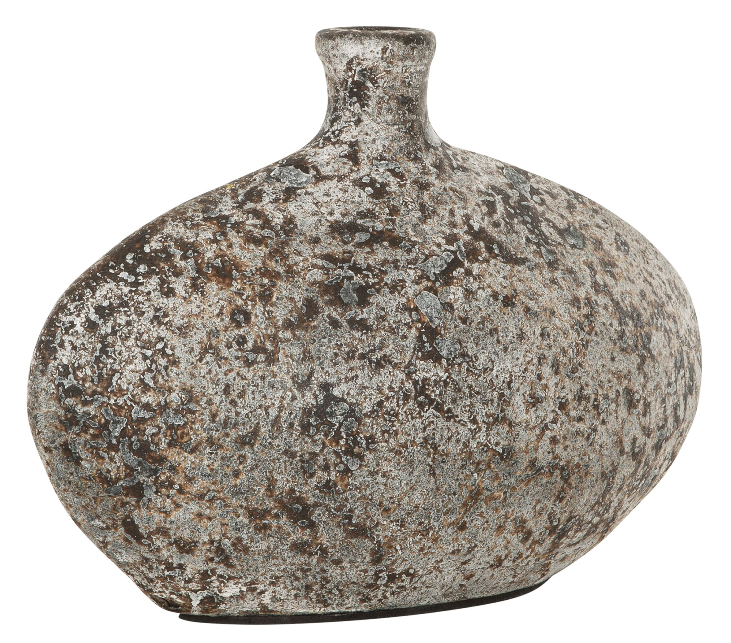 MUST Living Vaas 'Nava' Terracotta, 21cm, kleur Grijs