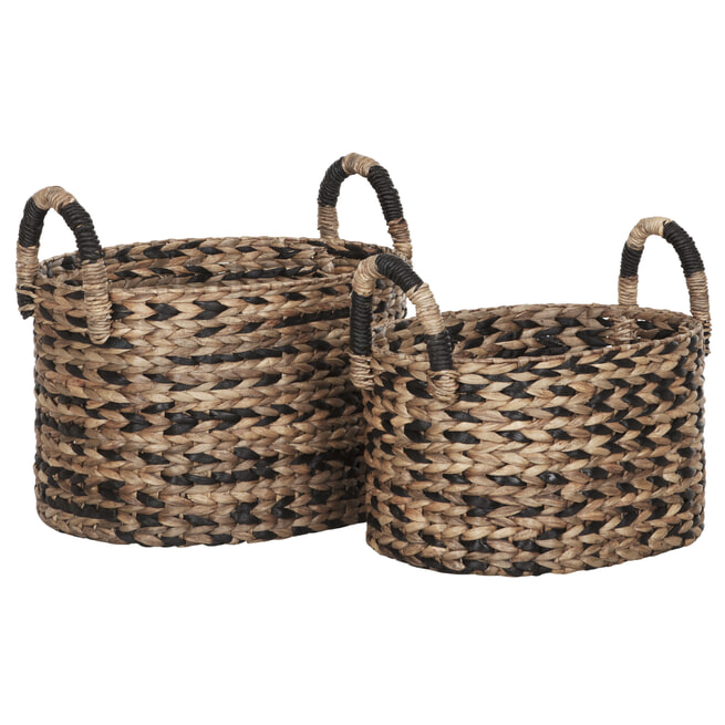 MUST Living Mand 'Basket' Waterhyacint, Set van 2 stuks