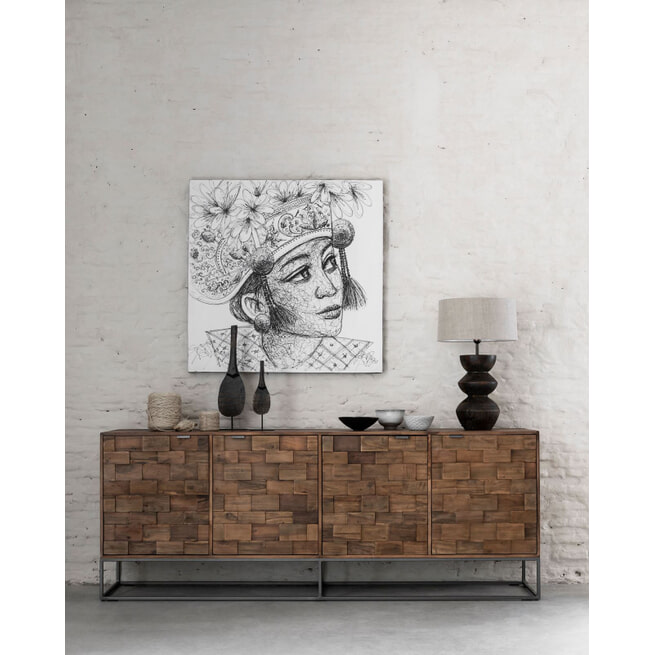 MUST Living Wandpaneel 'Balinese Girl Kadek' 100 x 100cm