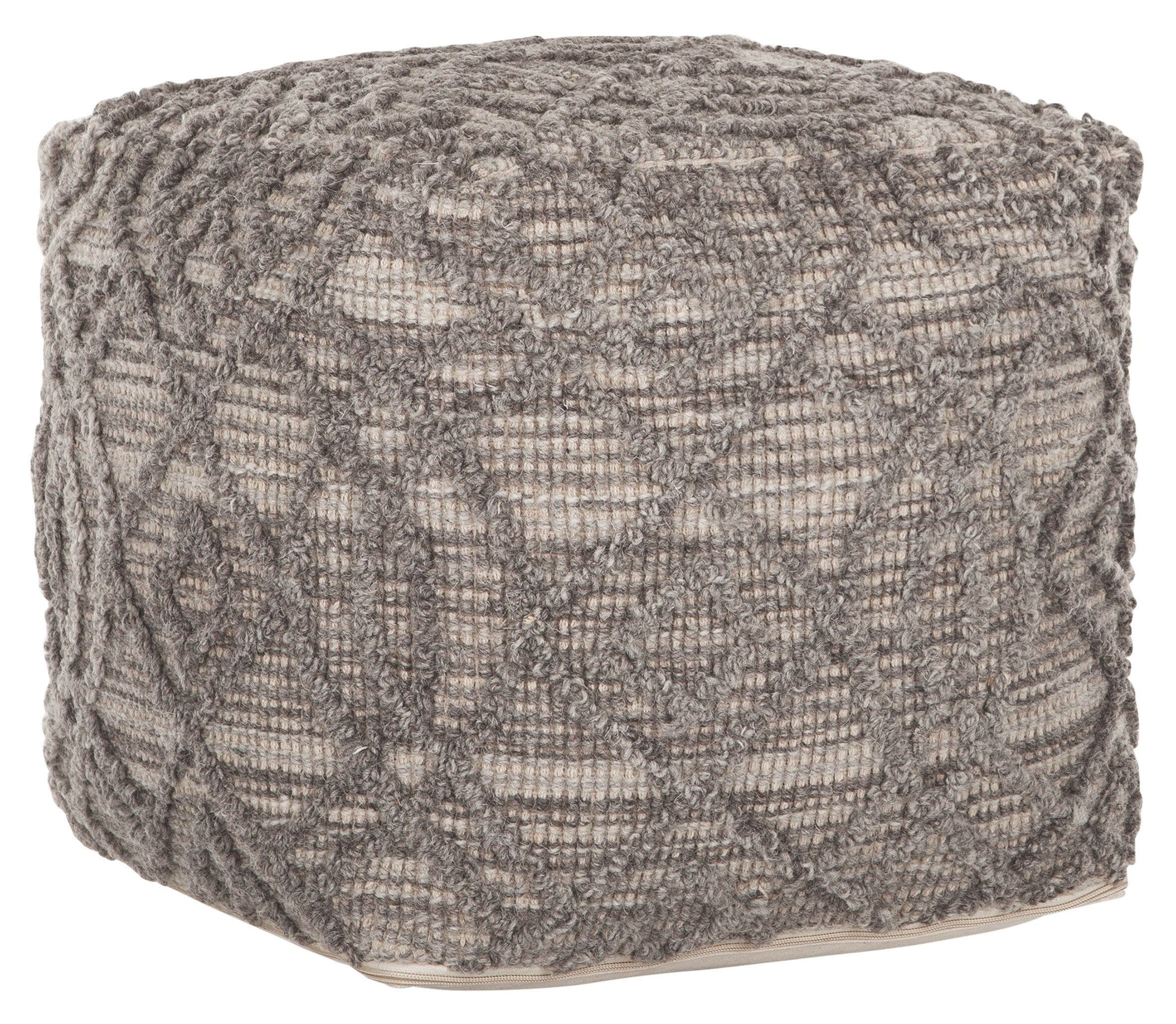 MUST Living Poef 'Angel' 40cm, kleur Naturel / Grijs