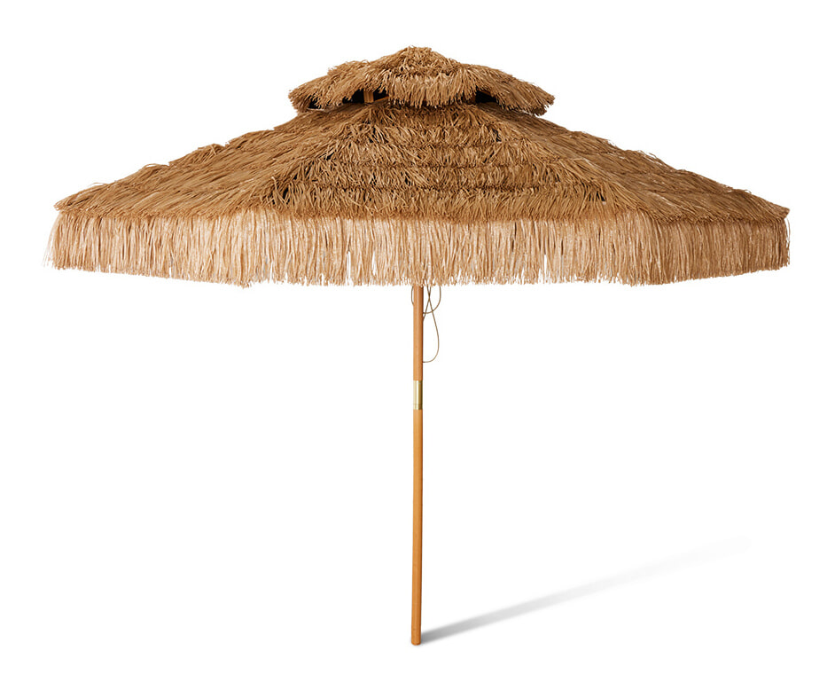 HKliving Parasol Patio Raffia, Ø300cm - Naturel