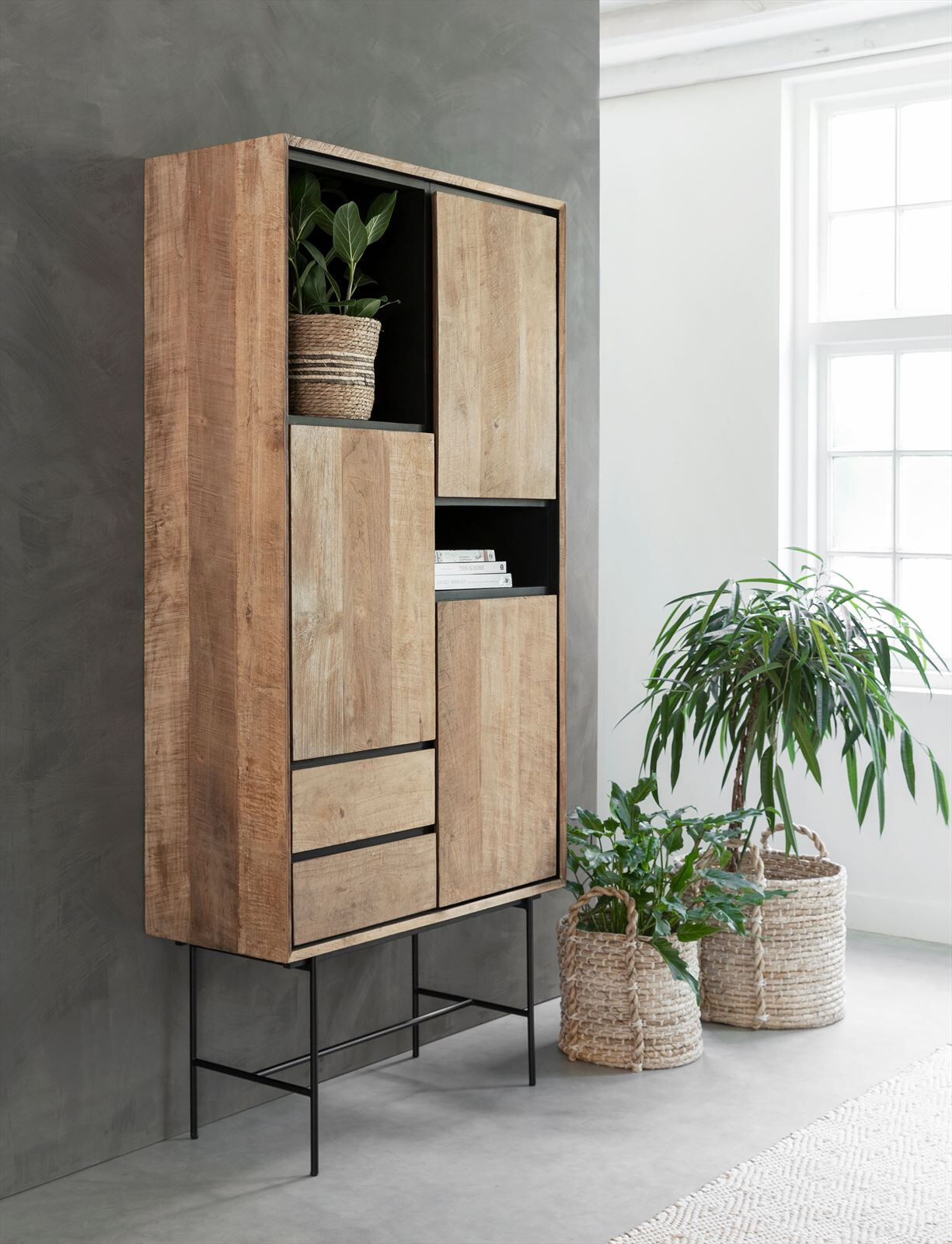 DTP Home Boekenkast 'Metropole' Teakhout, 210 x 100cm