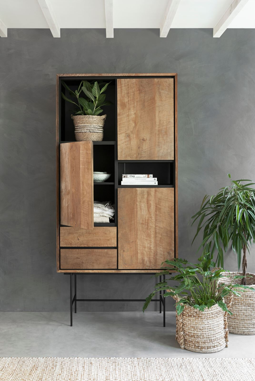 DTP Home Boekenkast 'Metropole' Teakhout, 210 x 100cm