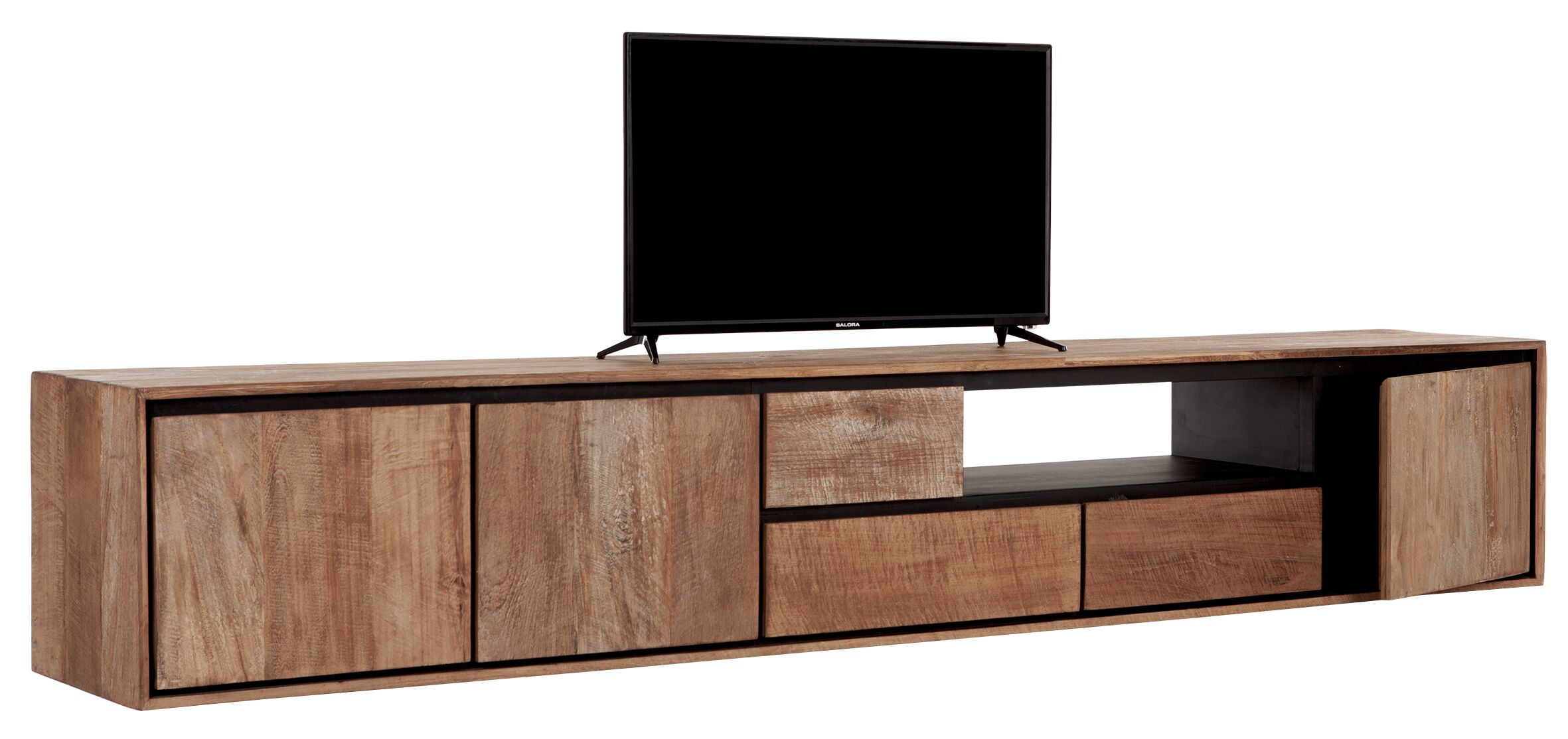 DTP Home Zwevend TV-meubel 'Metropole' Teakhout, 235cm