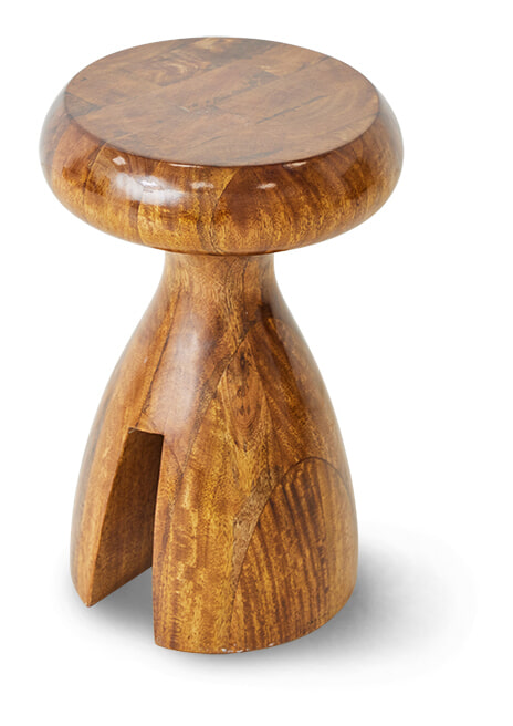 HKliving Krukje / Bijzettafel Chestnut Mangohout, Ø34cm - Bruin - Rond