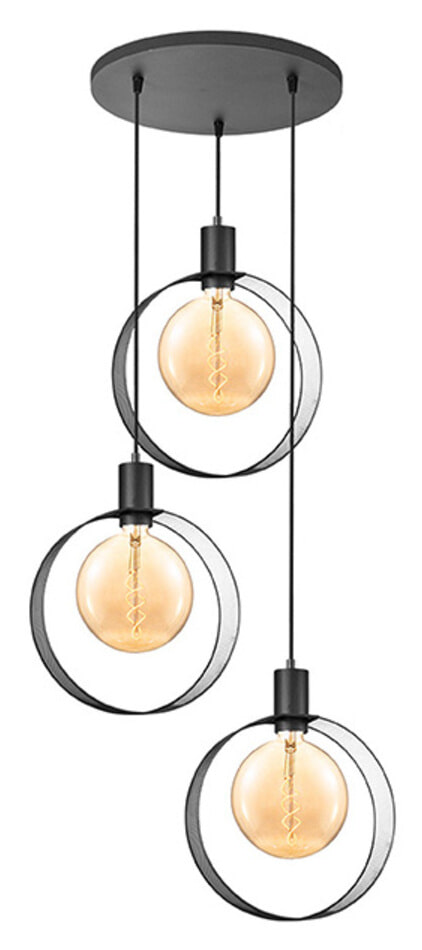 LABEL51 Hanglamp 'Ronda' 3-lamps, kleur Zwart
