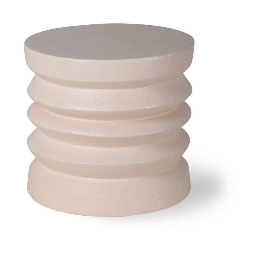 HKliving Ronde Bijzettafel Stoneware Keramiek, Ø38cm - Crème