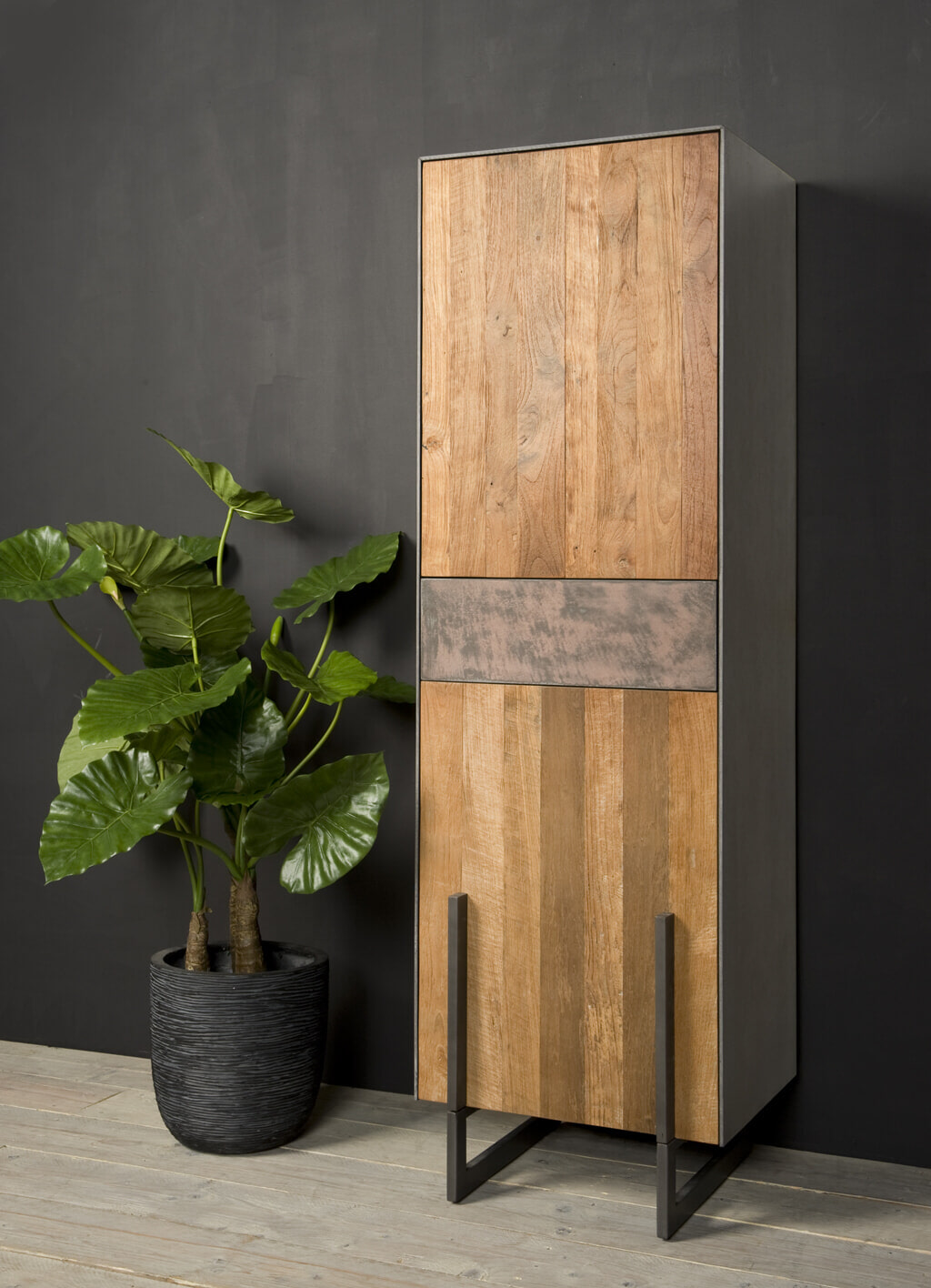 Tower Living Opbergkast 'Ora' Rechts, Teakhout, 182 x 57cm