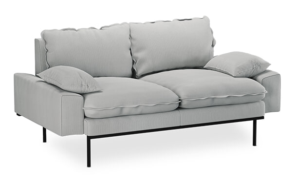 HKliving 2-zits Bank Retro 175cm, Corduroy rib - Crème