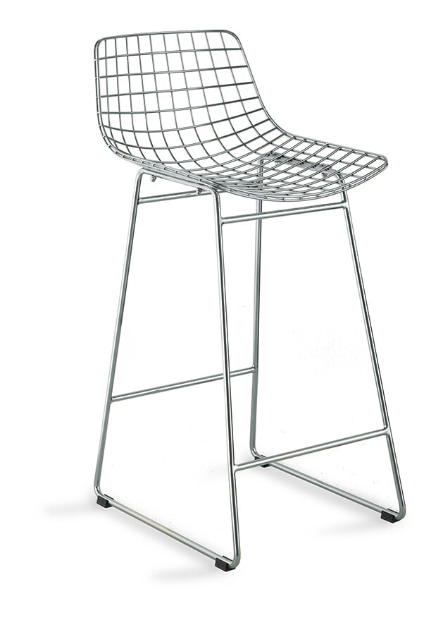 HKliving Barkruk Metal Metaal - Zilver (zithoogte 66cm)