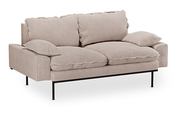 HKliving 2-zits Bank Retro Bouclé, 175cm - Taupe
