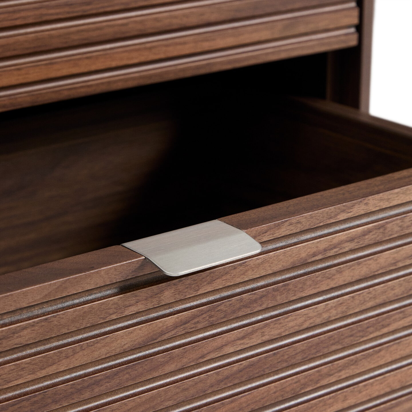 Kave Home Nachtkastje 'Norlen' Walnootfineer, Met 2 laden