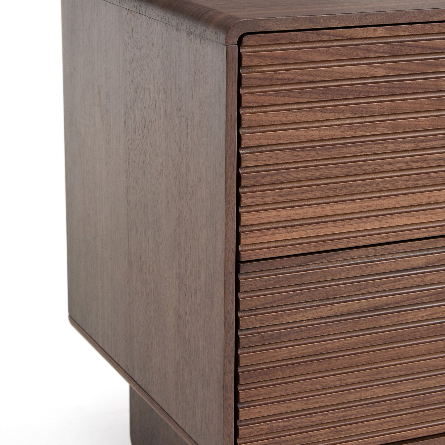 Kave Home Nachtkastje 'Norlen' Walnootfineer, Met 2 laden