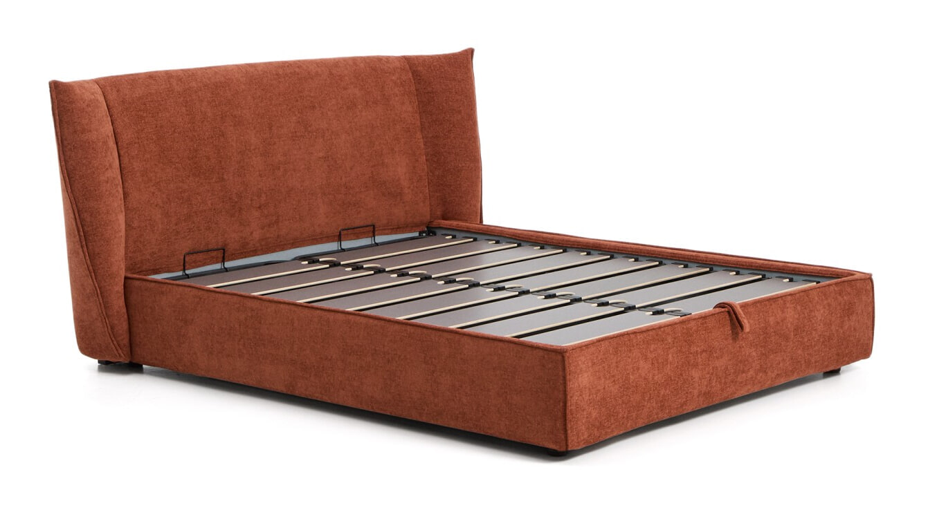 Kave Home Bed 'Arvian' Met uitklapbare bedbodem, kleur Terracotta