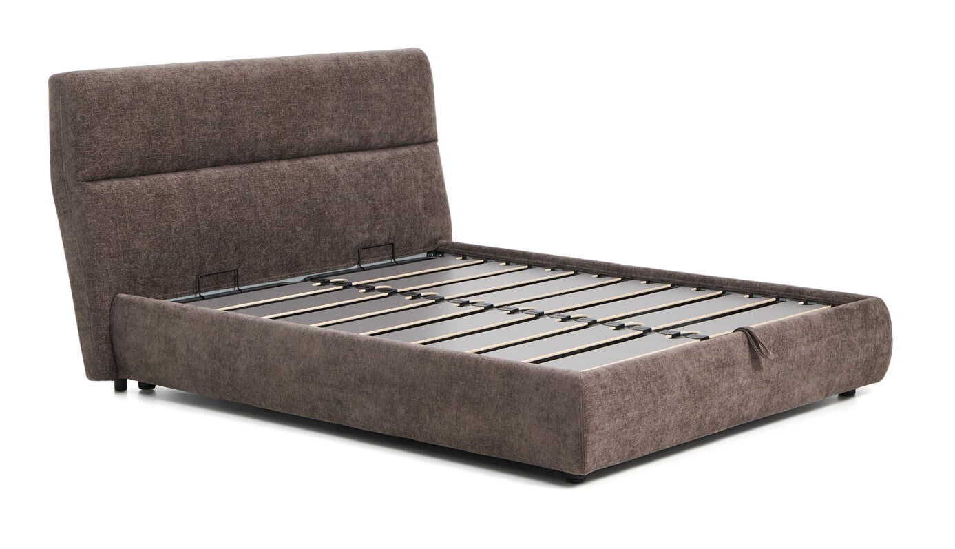 Kave Home Bed 'Dafra' Met uitklapbare bedbodem, kleur Donkerbruin