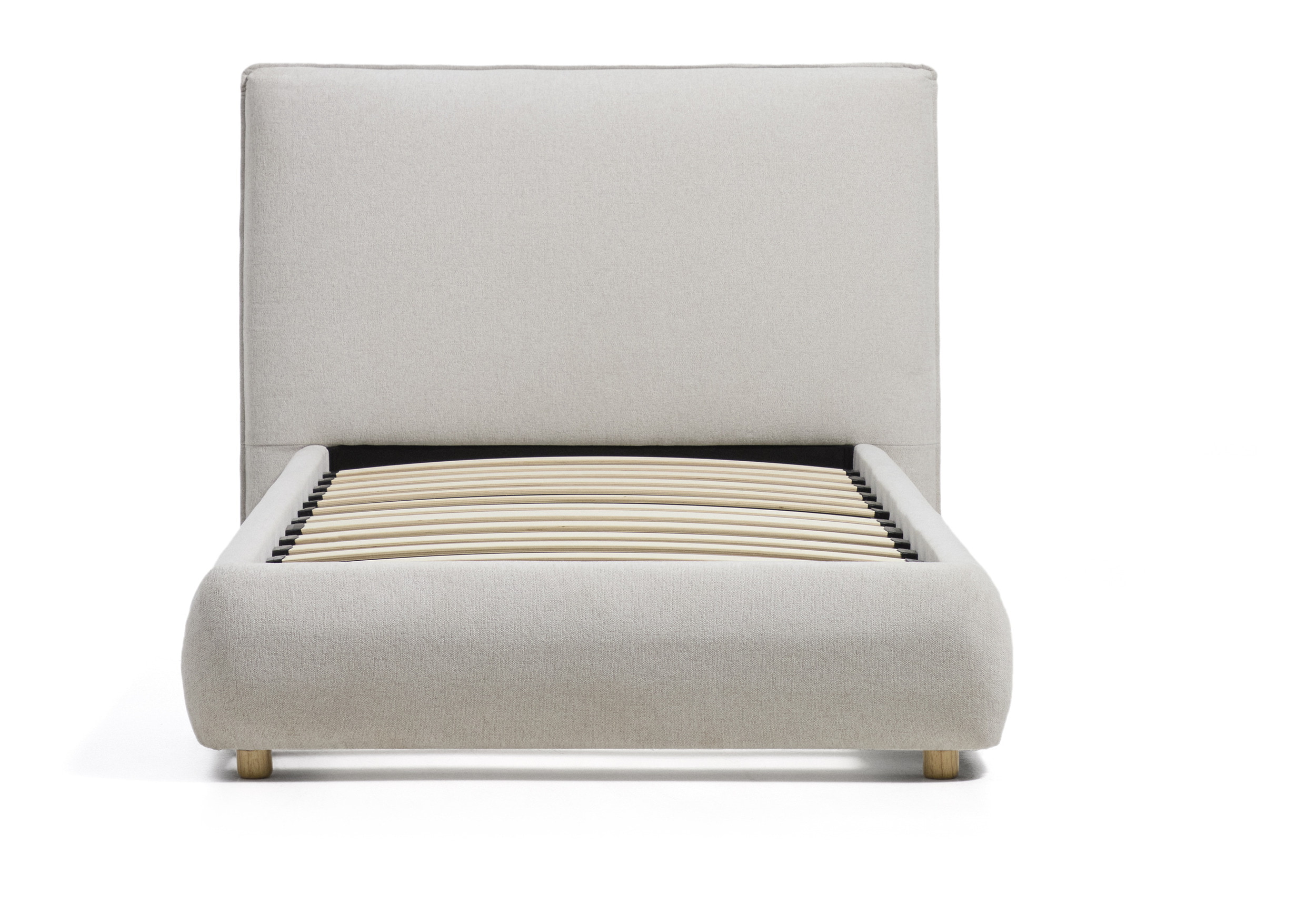 Kave Home Bed Elerio Chenille, 90 x 200cm - Ecru