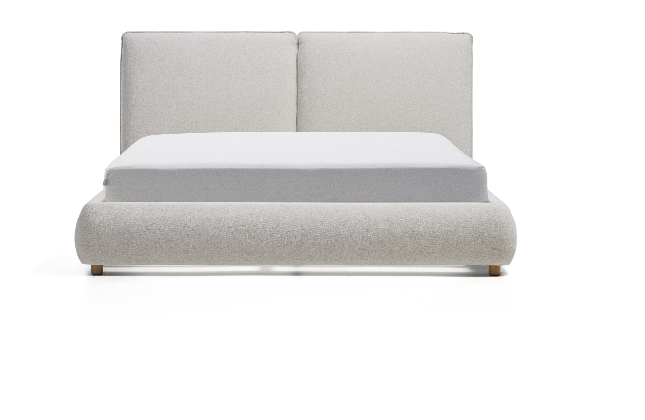 Kave Home Bed Elerio Chenille, 150 x 200cm - Ecru