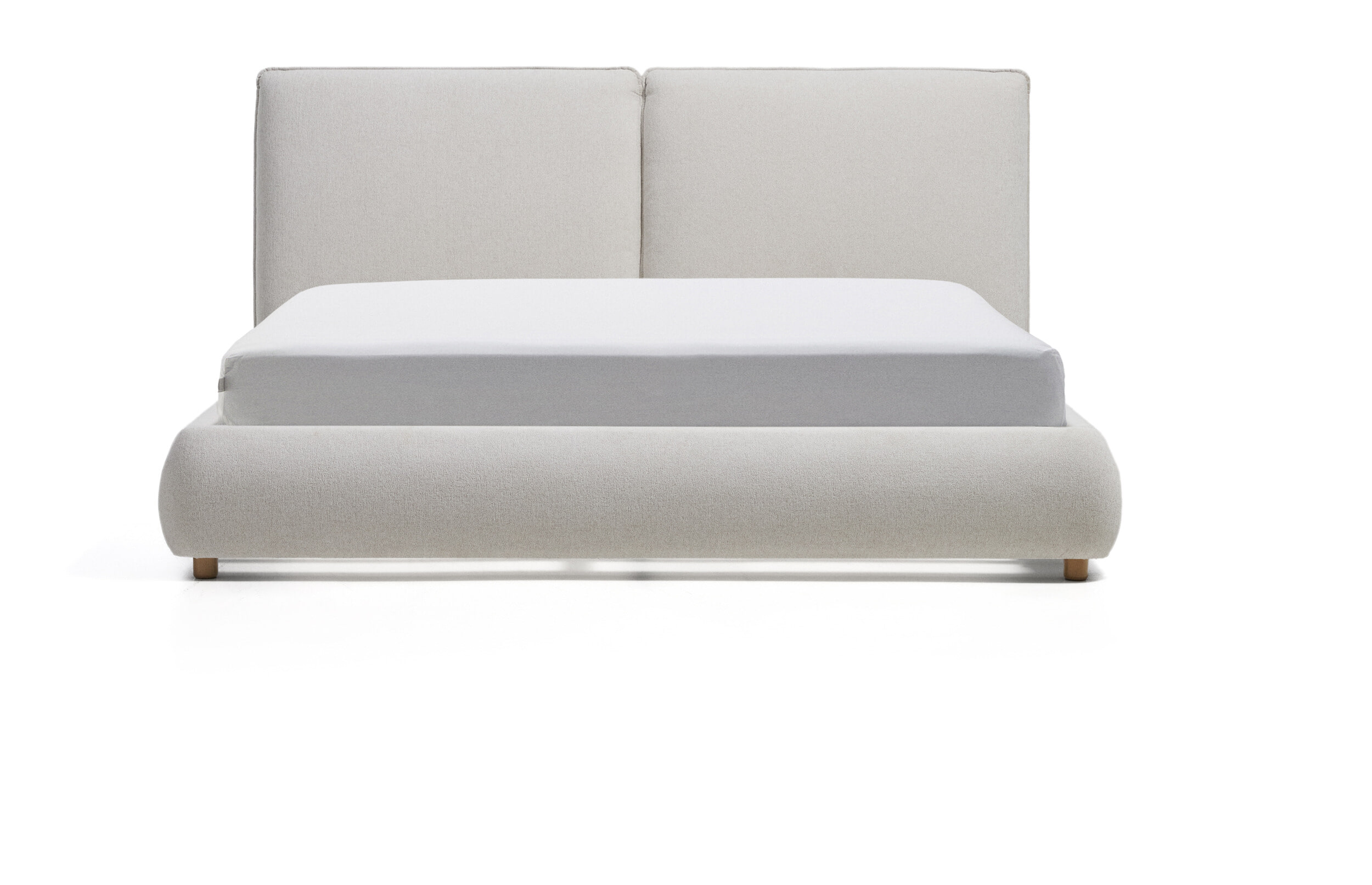 Kave Home Bed Elerio Chenille, 160 x 200cm - Ecru