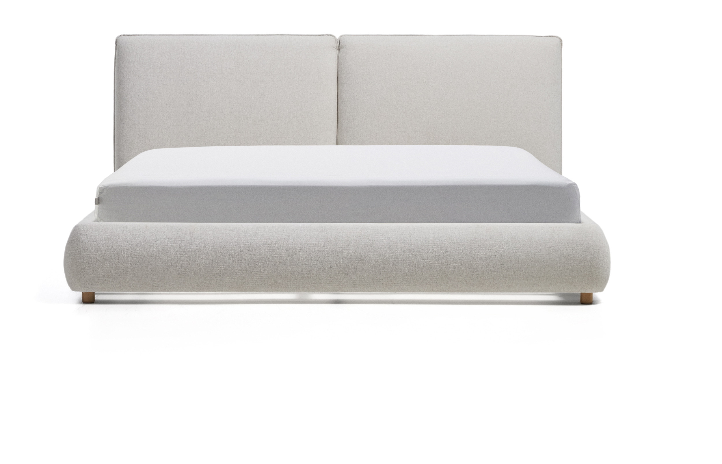 Kave Home Bed Elerio Chenille, 180 x 200cm - Ecru