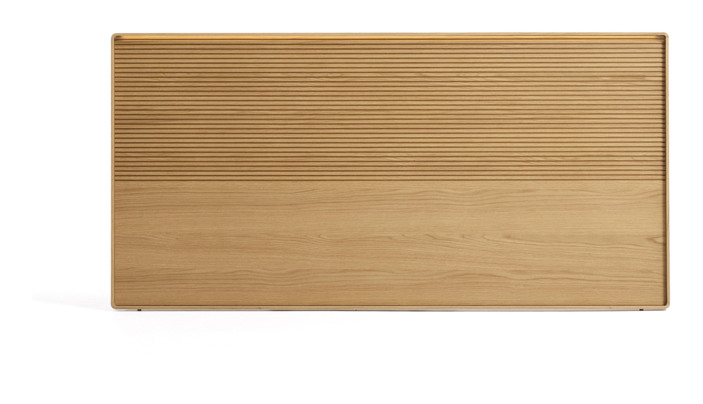 Kave Home Hoofdbord Norlen Eikenfineer, met LED-verlichting, 180 x 200cm - Naturel
