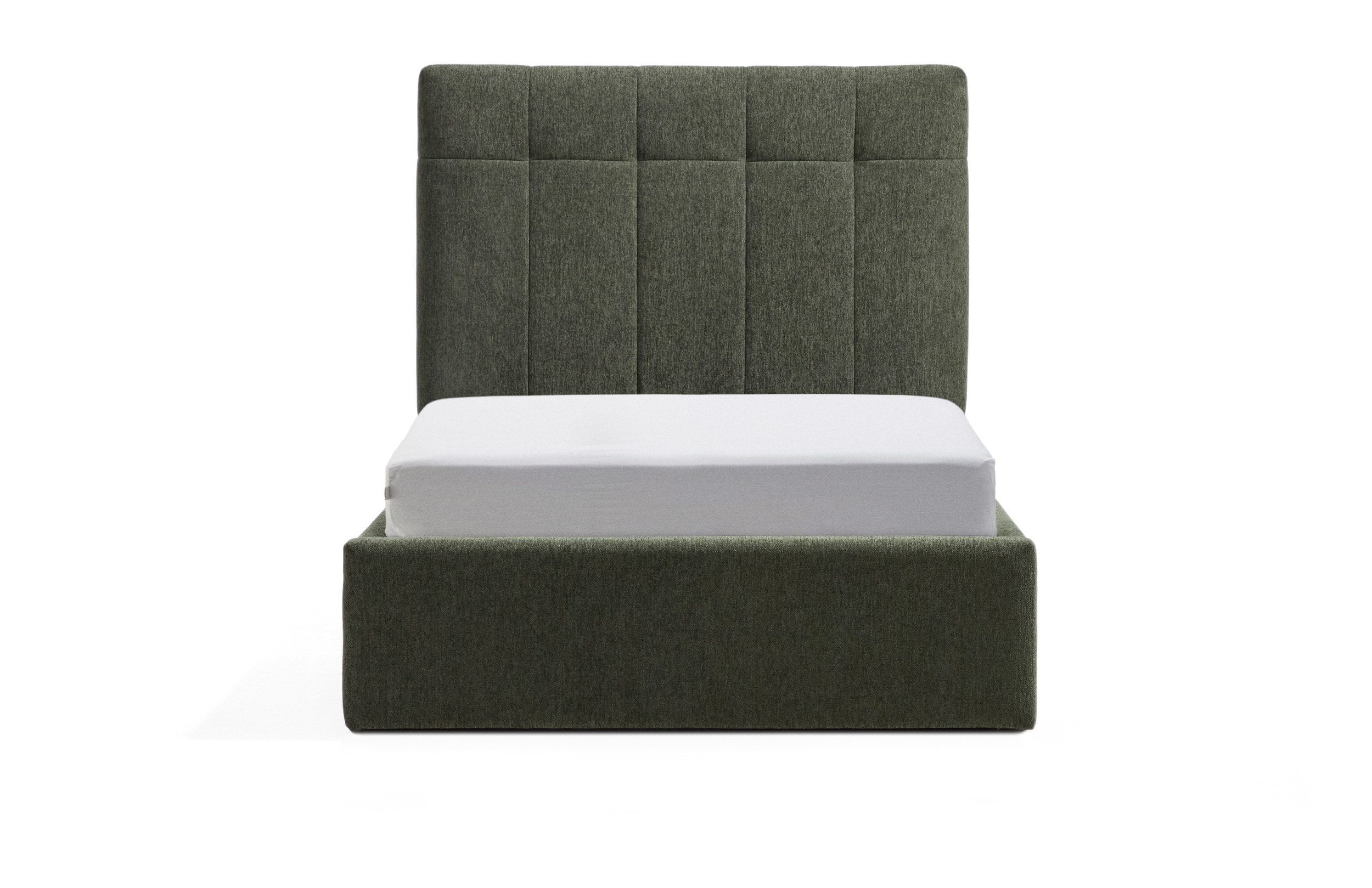 Kave Home Bed Darnela Chenille met opbergruimte, 90 x 200cm - Mosgroen