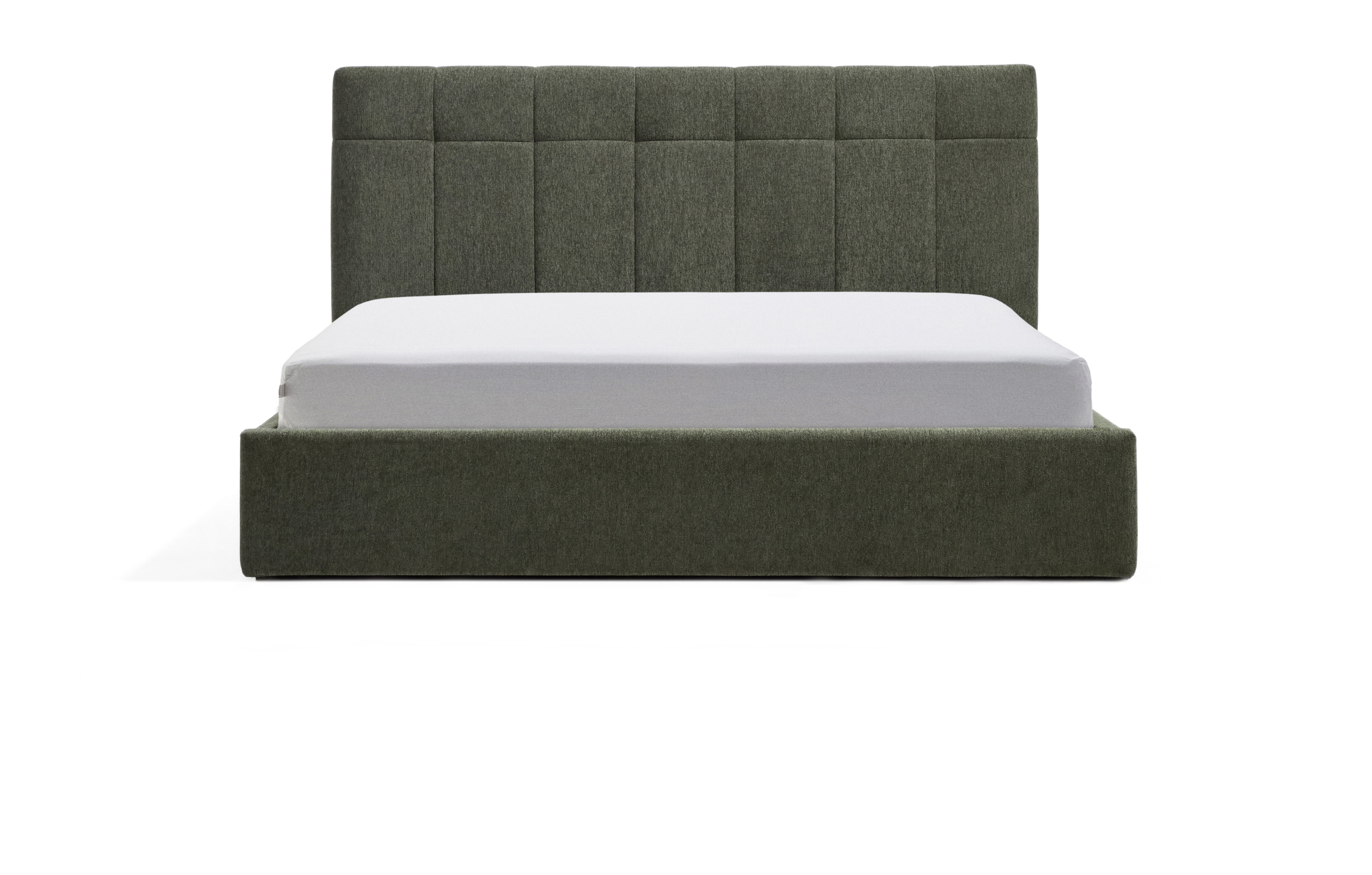 Kave Home Bed Darnela met opbergruimte, Chenille, 160 x 200cm - Mosgroen