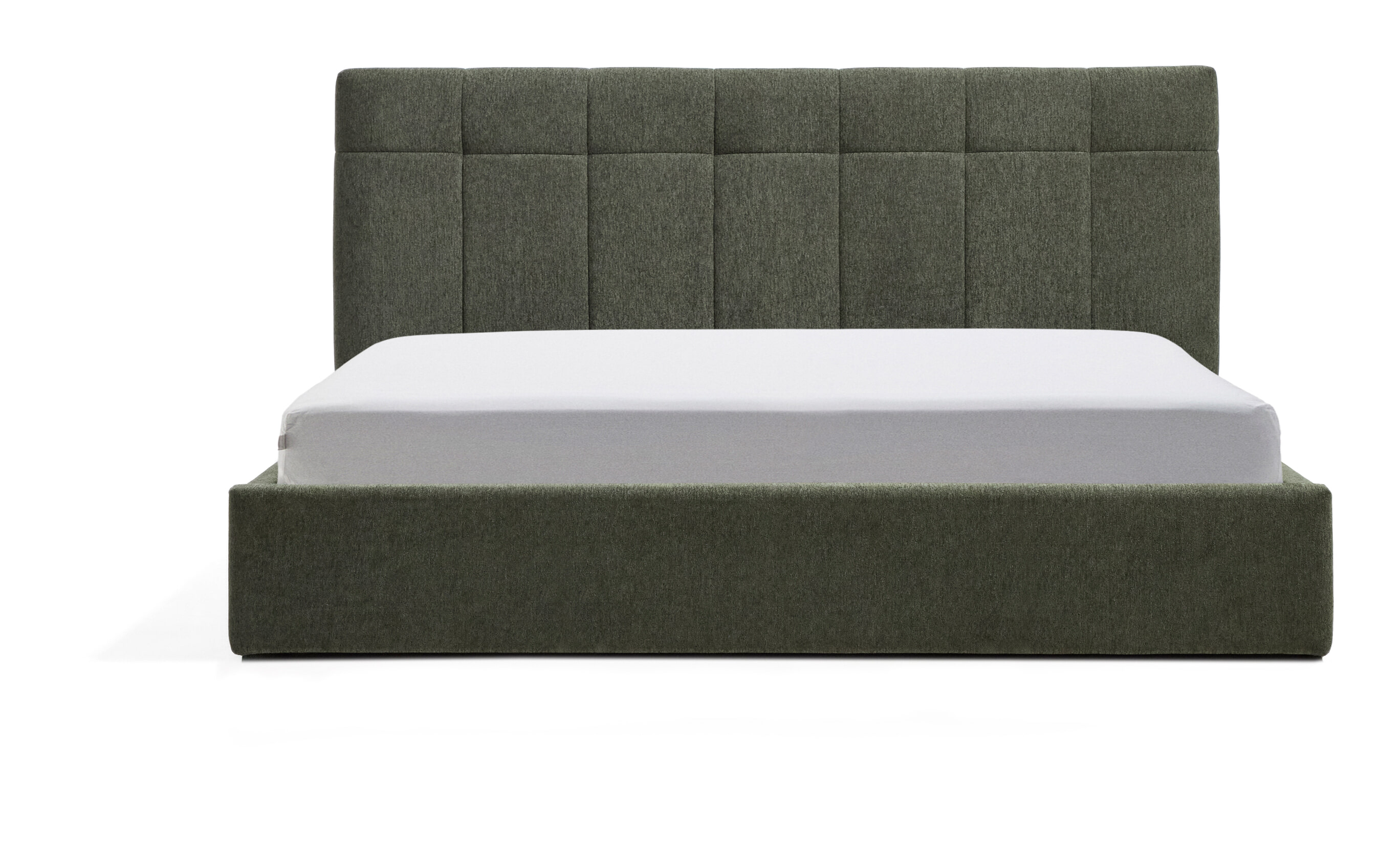 Kave Home Bed Darnela met opbergruimte, Chenille, 180 x 200cm - Mosgroen
