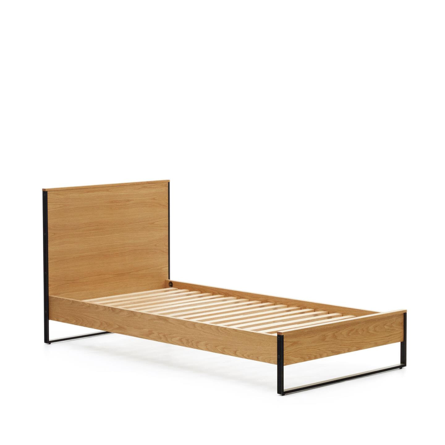 Kave Home Bed Taiana Eiken, 90 x 190cm - Bruin