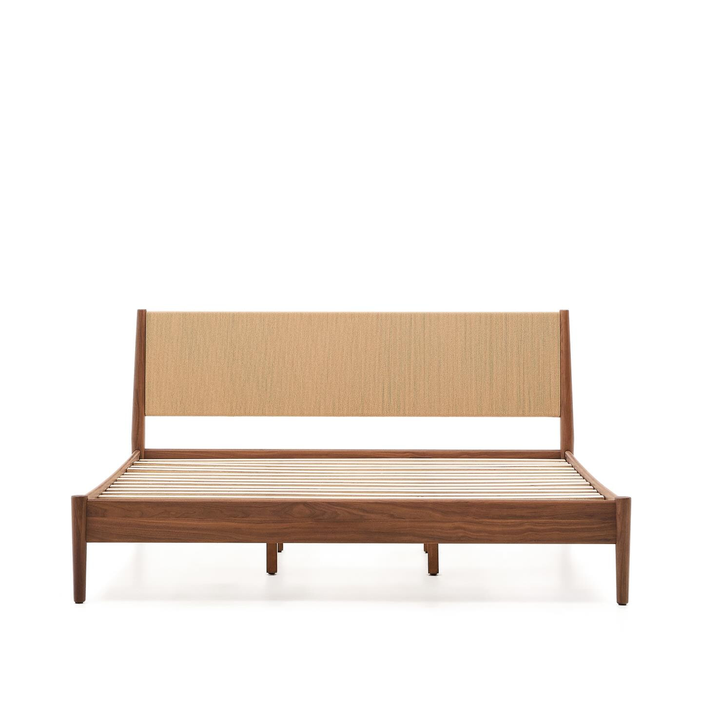 Kave Home Bed Elan Notenhout, 160 x 200cm - Bruin