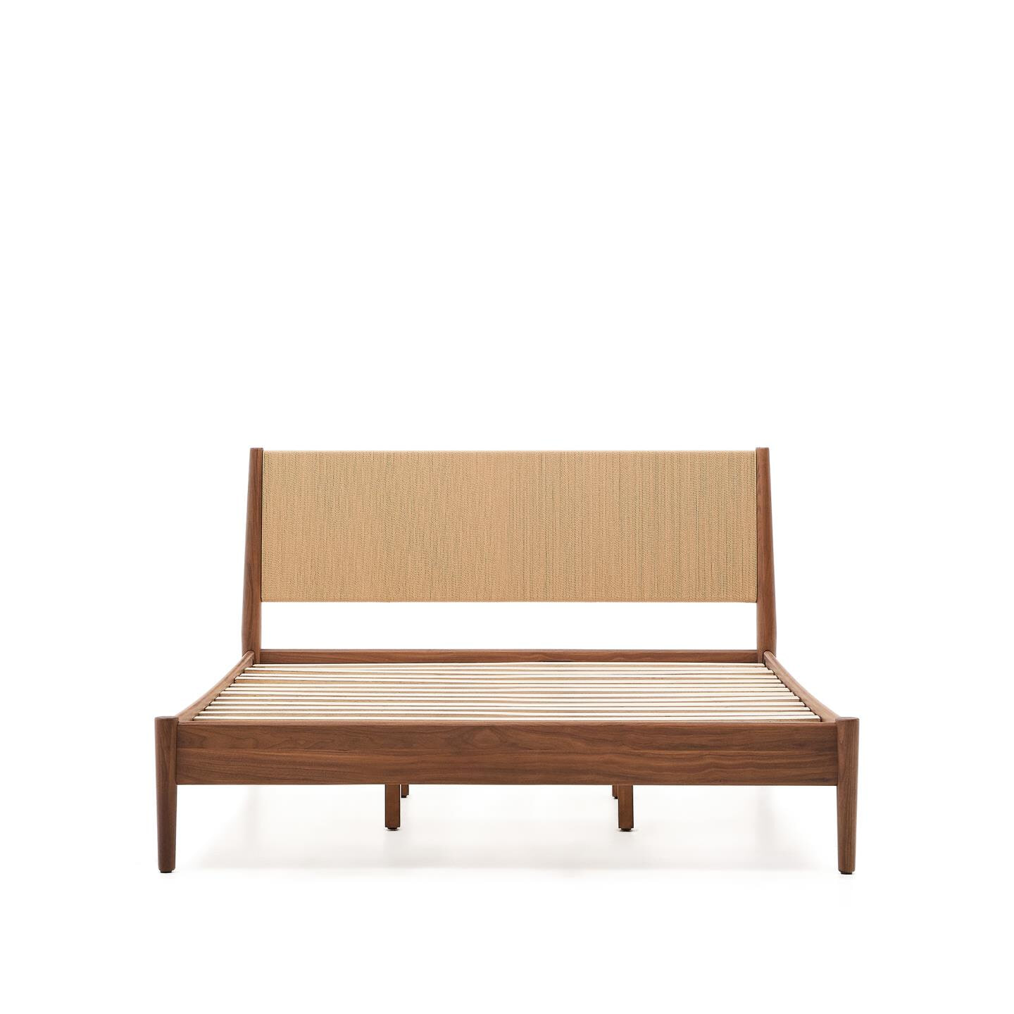 Kave Home Bed Elan Notenhout, 180 x 200cm - Bruin