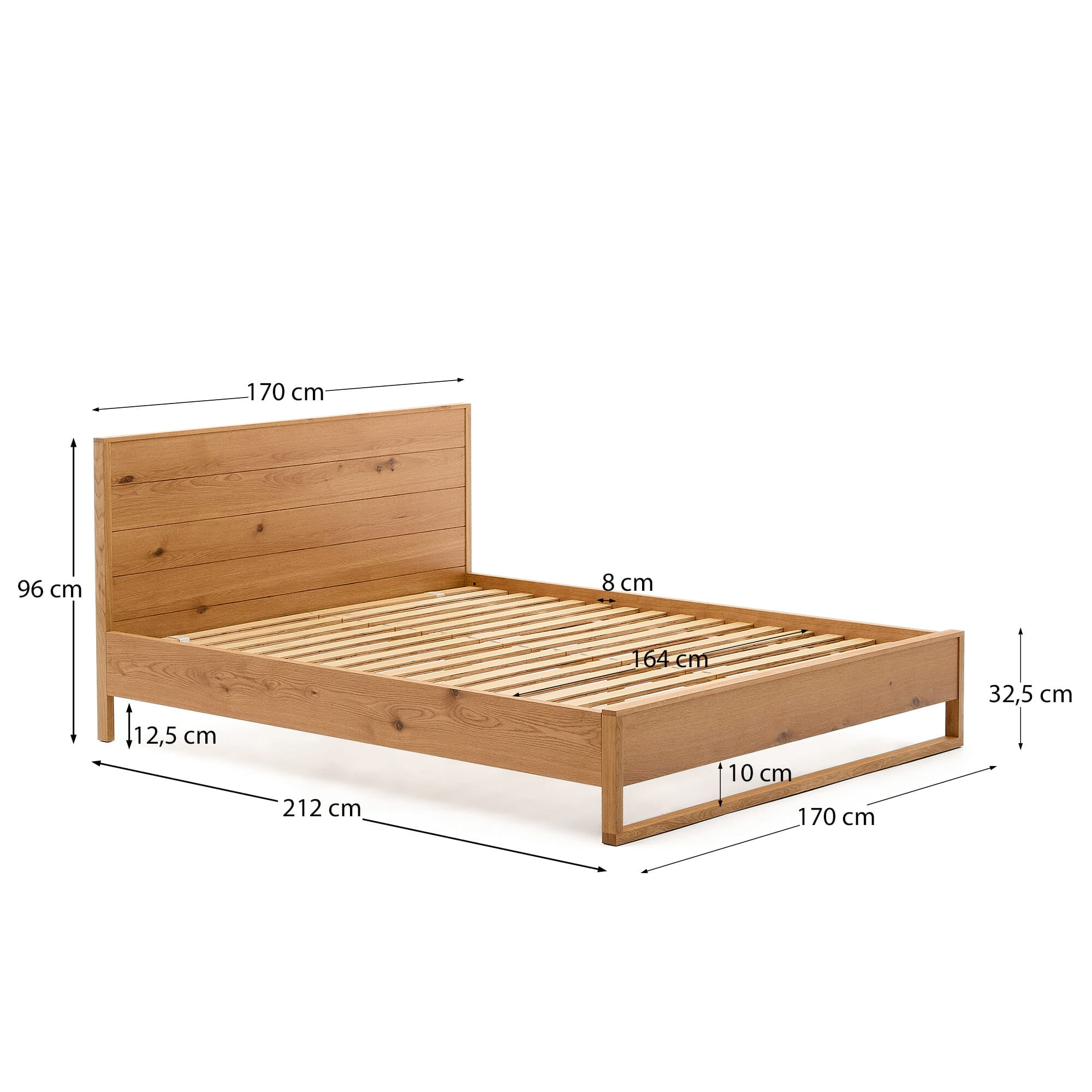 Kave Home Bed 'Alguema' Eiken, 160 x 200cm