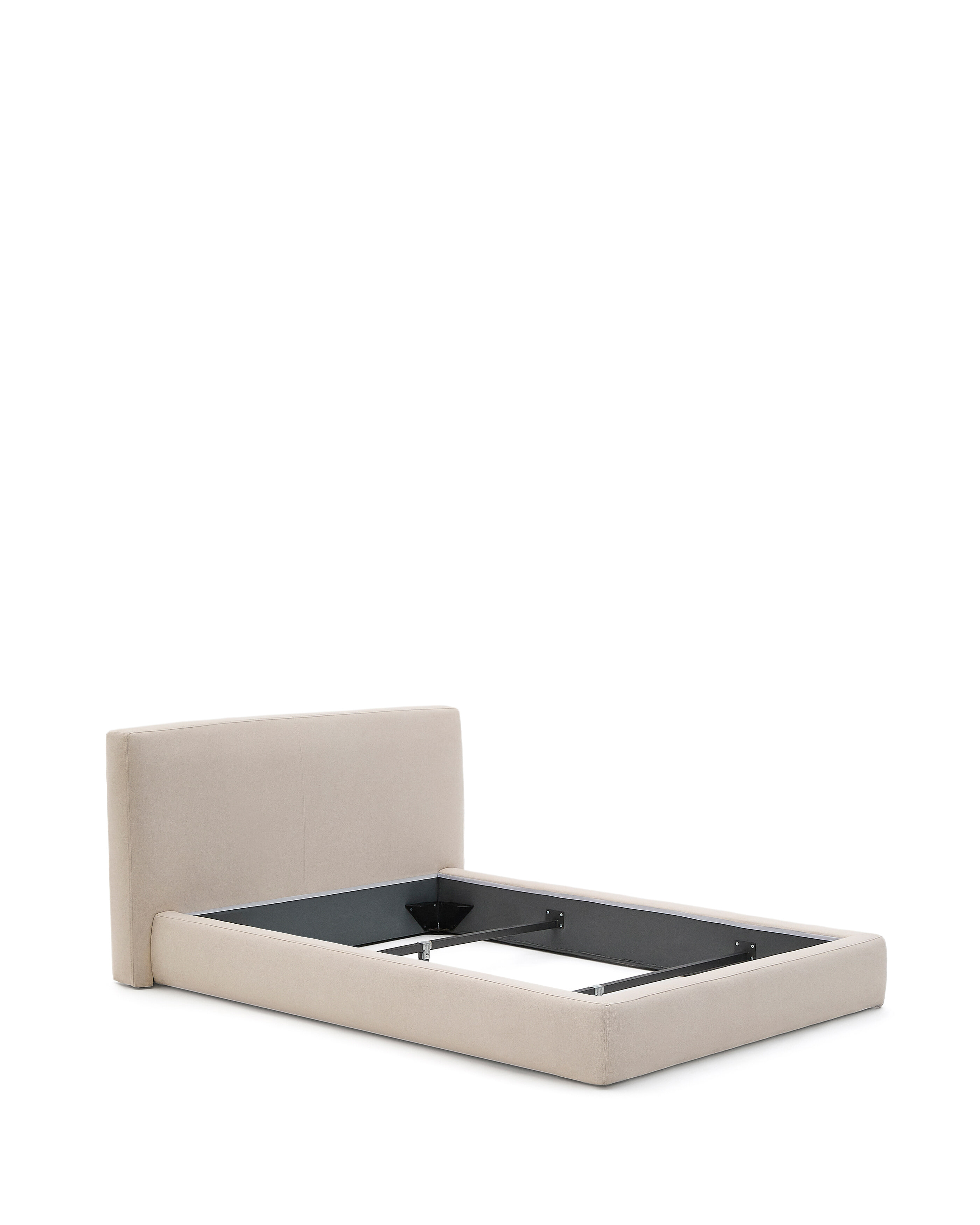 Kave Home Bed 'Blok' 160 x 200cm, kleur Ecru