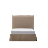 Kave Home Bed 'Jaira' Linnenmix, 90 x 200cm, kleur Taupe