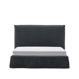 Kave Home Bed 'Jaira' Linnenmix, 150 x 190cm, kleur Antraciet