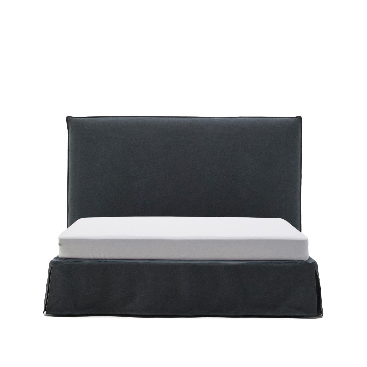 Kave Home Bed 'Jaira' Linnenmix, kleur Antraciet