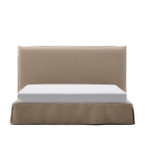 Kave Home Bed 'Jaira' Linnenmix, 180 x 200cm, kleur Taupe