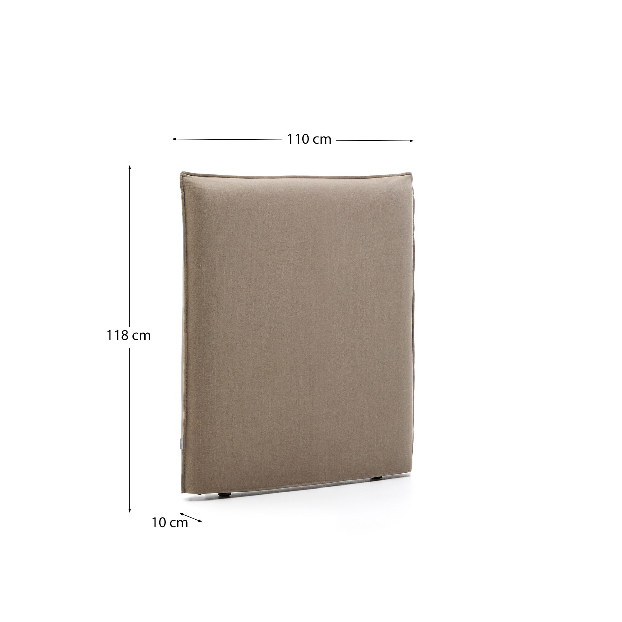 Kave Home Hoofdbord 'Jaira' Linnenmix, 90cm, kleur Taupe