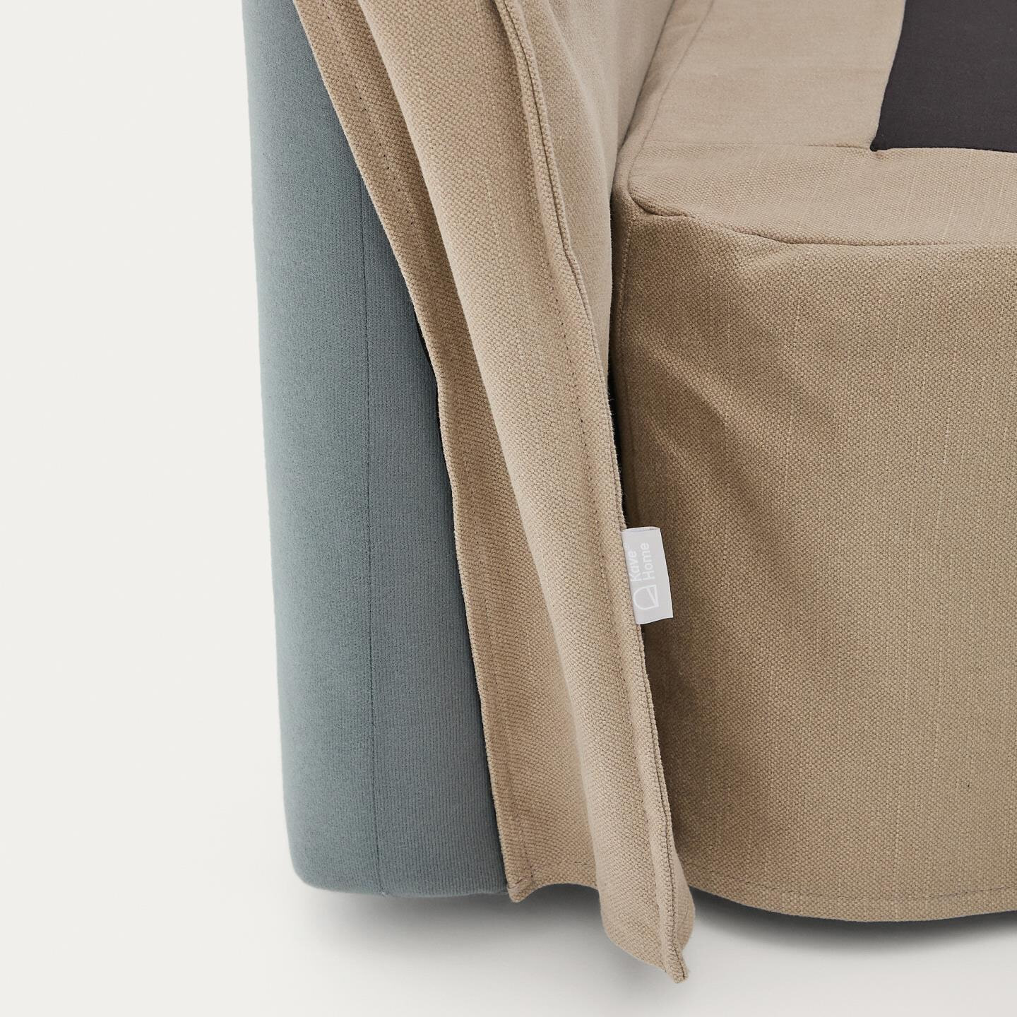 Kave Home Hoofdbord 'Jaira' Linnenmix, 90cm, kleur Taupe