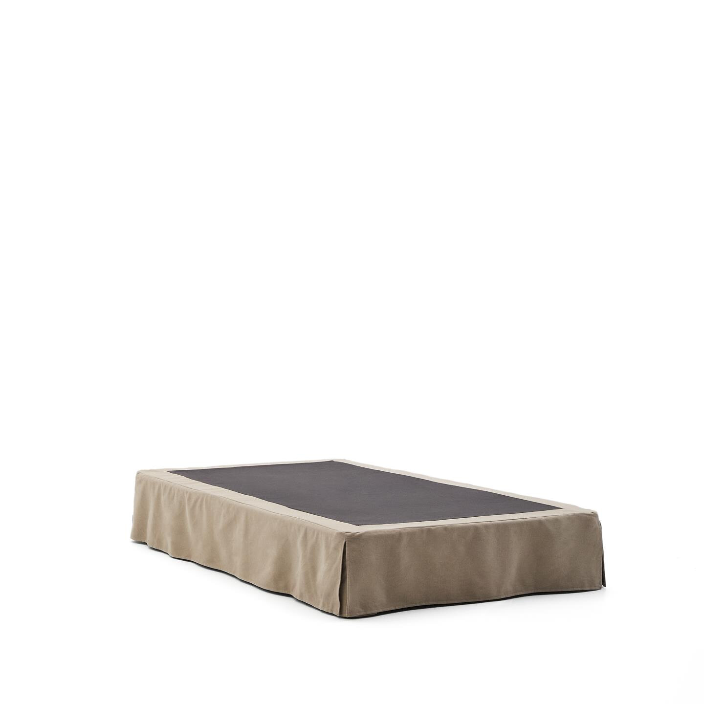 Kave Home Bed 'Jaira' excl. hoofdbord, Linnenmix, 90 x 200cm, kleur Taupe