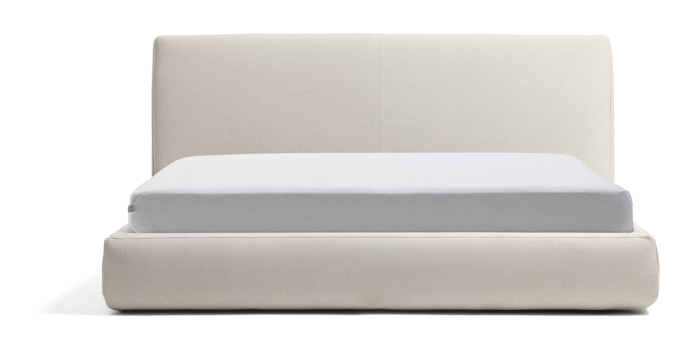 Kave Home Bed Blok Structuurstof, Met uitklapbare bedbodem, 180 x 200cm - Ecru