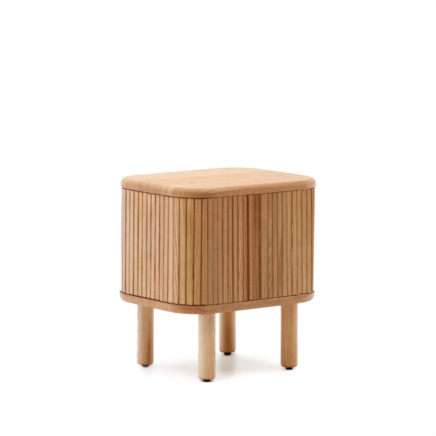 Kave Home Nachtkastje 'Mailen' Essenhout, 50 x 40cm, kleur Naturel