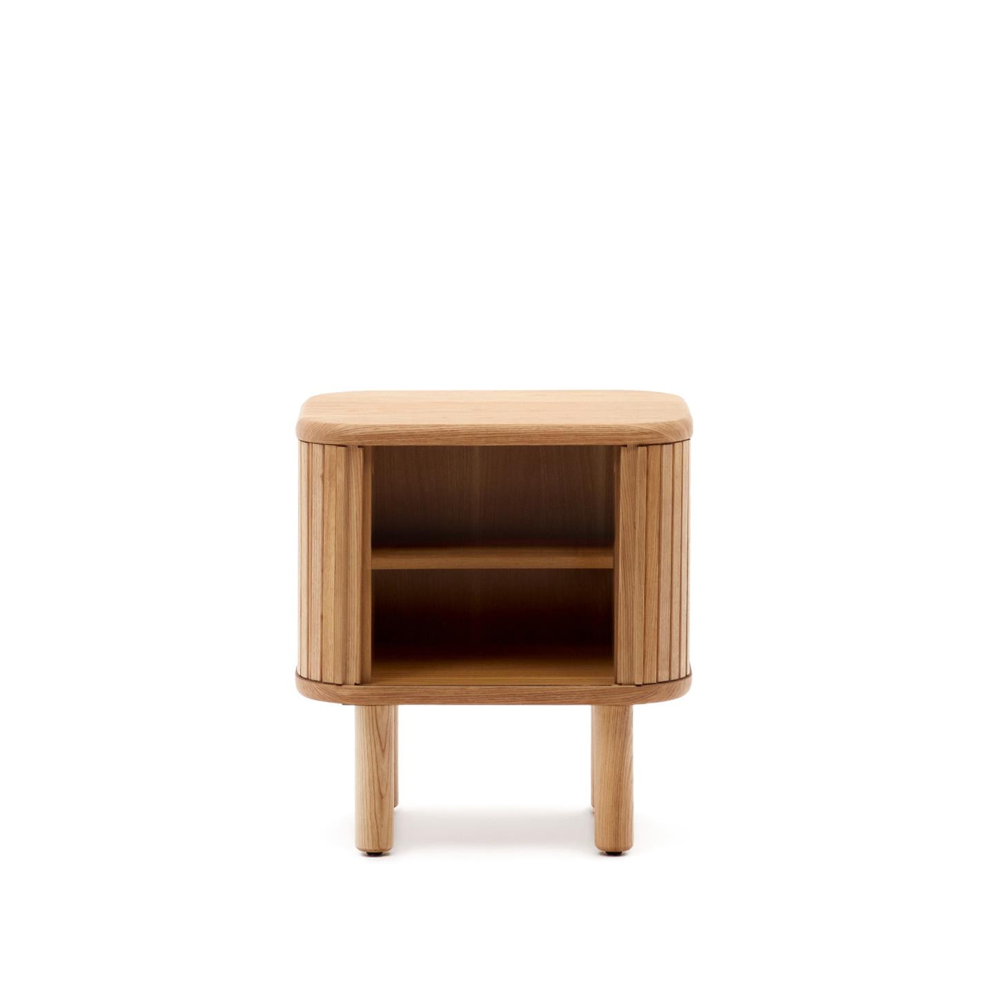 Kave Home Nachtkastje 'Mailen' Essenhout, 50 x 40cm, kleur Naturel