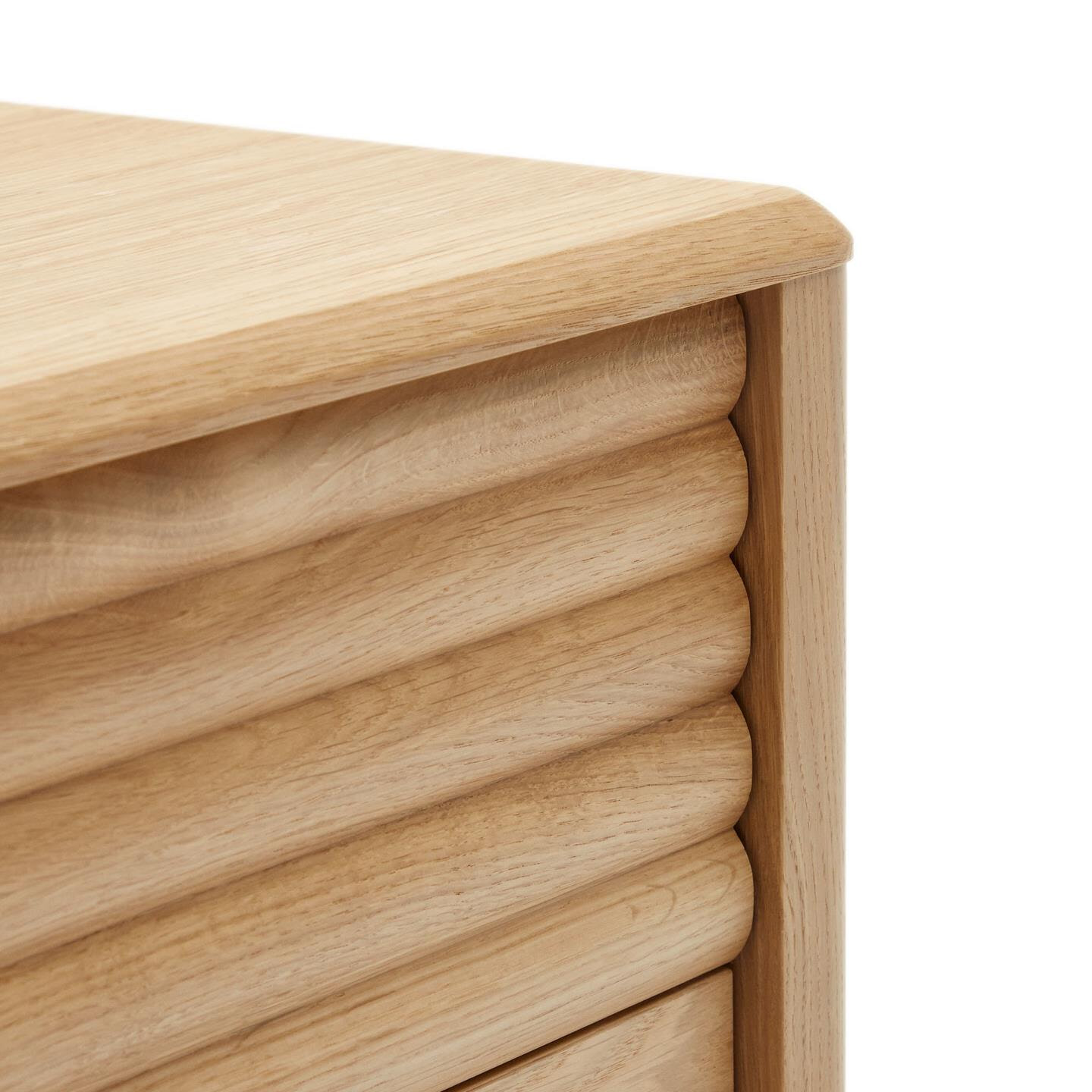 Kave Home Nachtkastje 'Lenon' Eikenhout, Met 2 laden