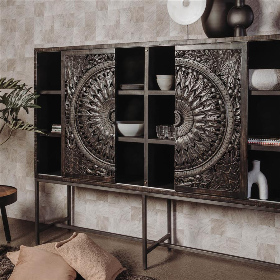 RENEW Wandkast 'Casina' 200cm, kleur Zwart