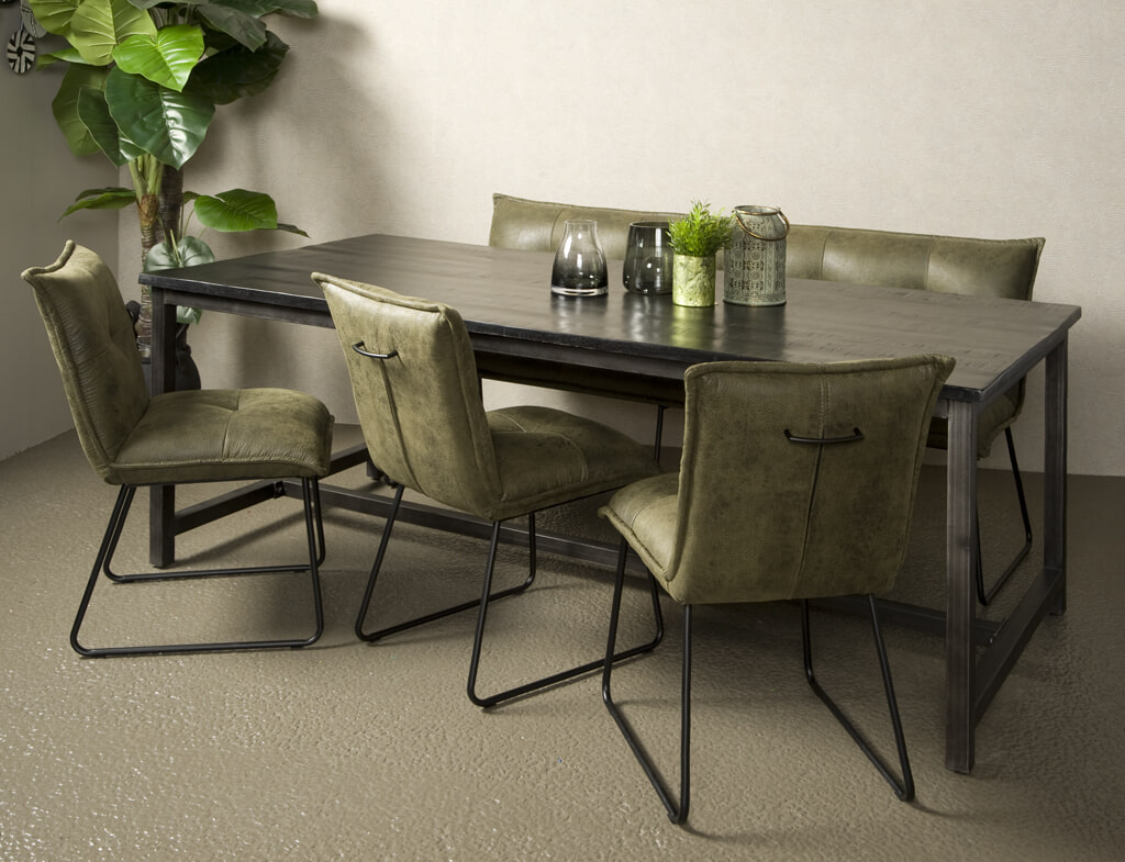 Tower Living Eettafel 'Paterno' kleur Zwart, 180 x 90cm