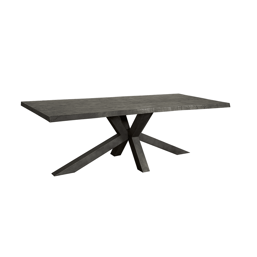 Tower Living Eettafel 'Sovana' Acacia Boomstam kleur Zwart, 200 x 100cm